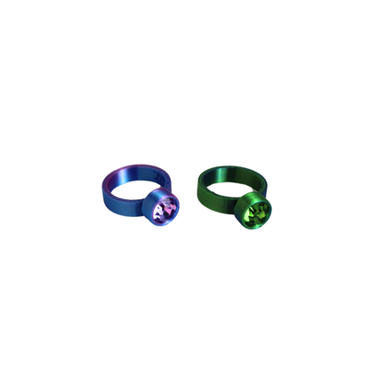 Set x 2 Anillos 3D Cristal