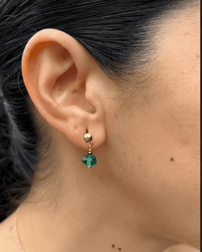 Conjunto de Aretes + Cadena - Baño en Oro 24k