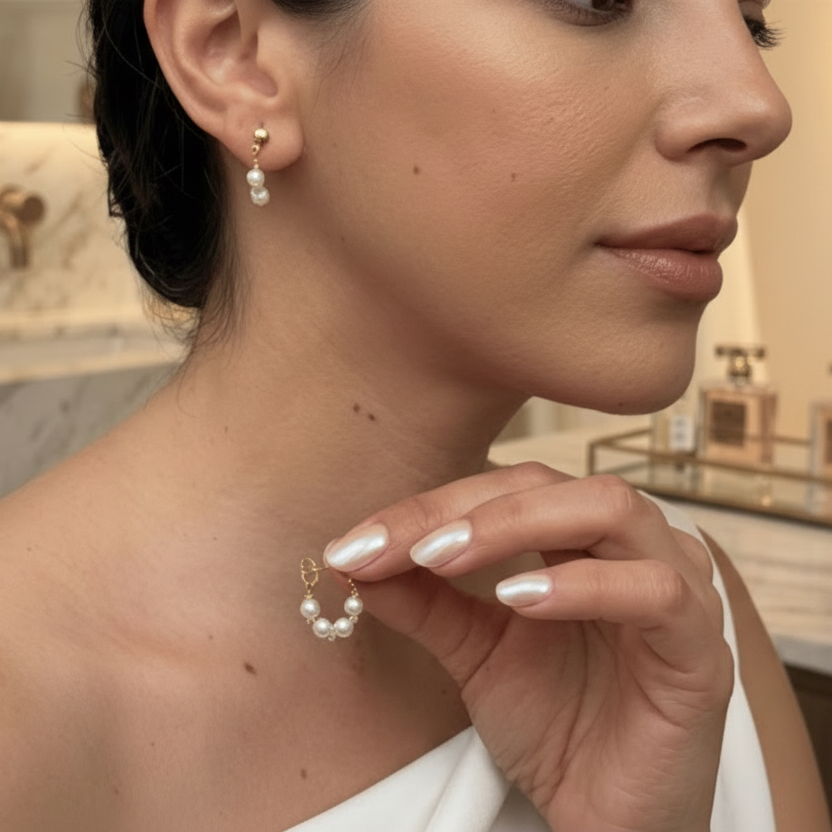 Arete baño de oro