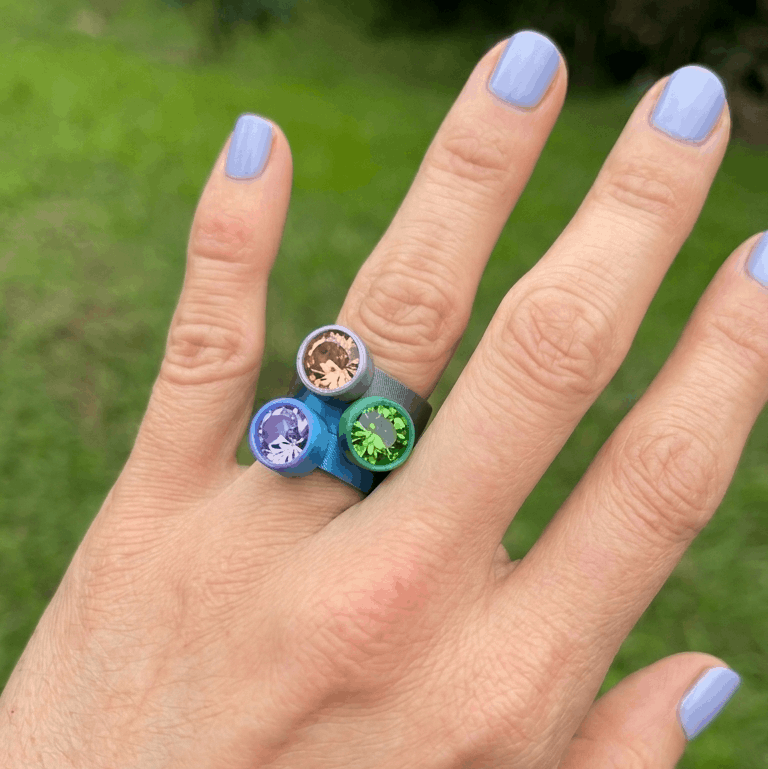 Set x 2 Anillos 3D Cristal